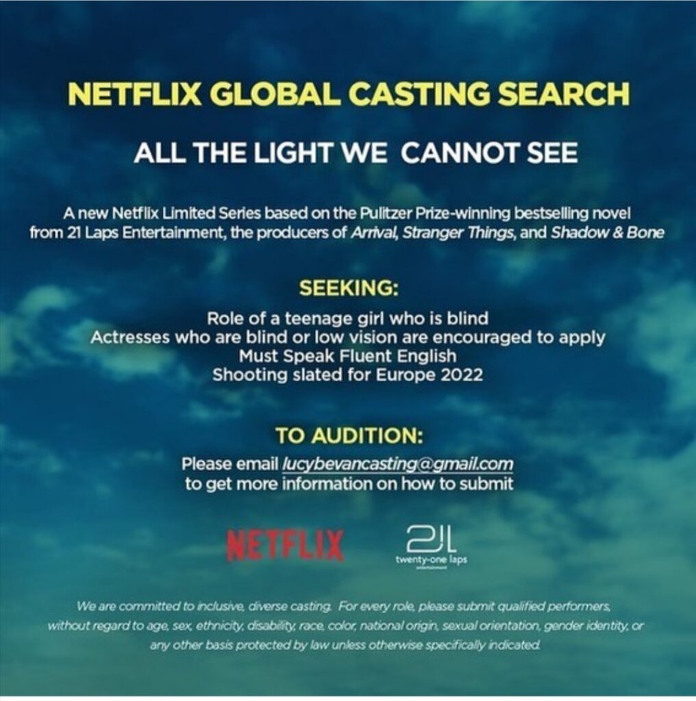 NETFLIX GLOBAL CASTING SEARCH. SEEKING Role of a teenage girl who is